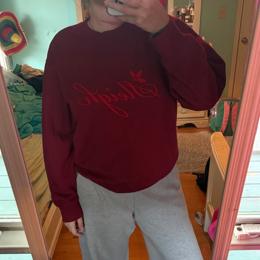 Red dark hoodie sweatshirt